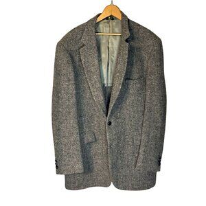 Harris Tweed Men's Handwoven Scottish Wool Blazer Jacket - Grey L